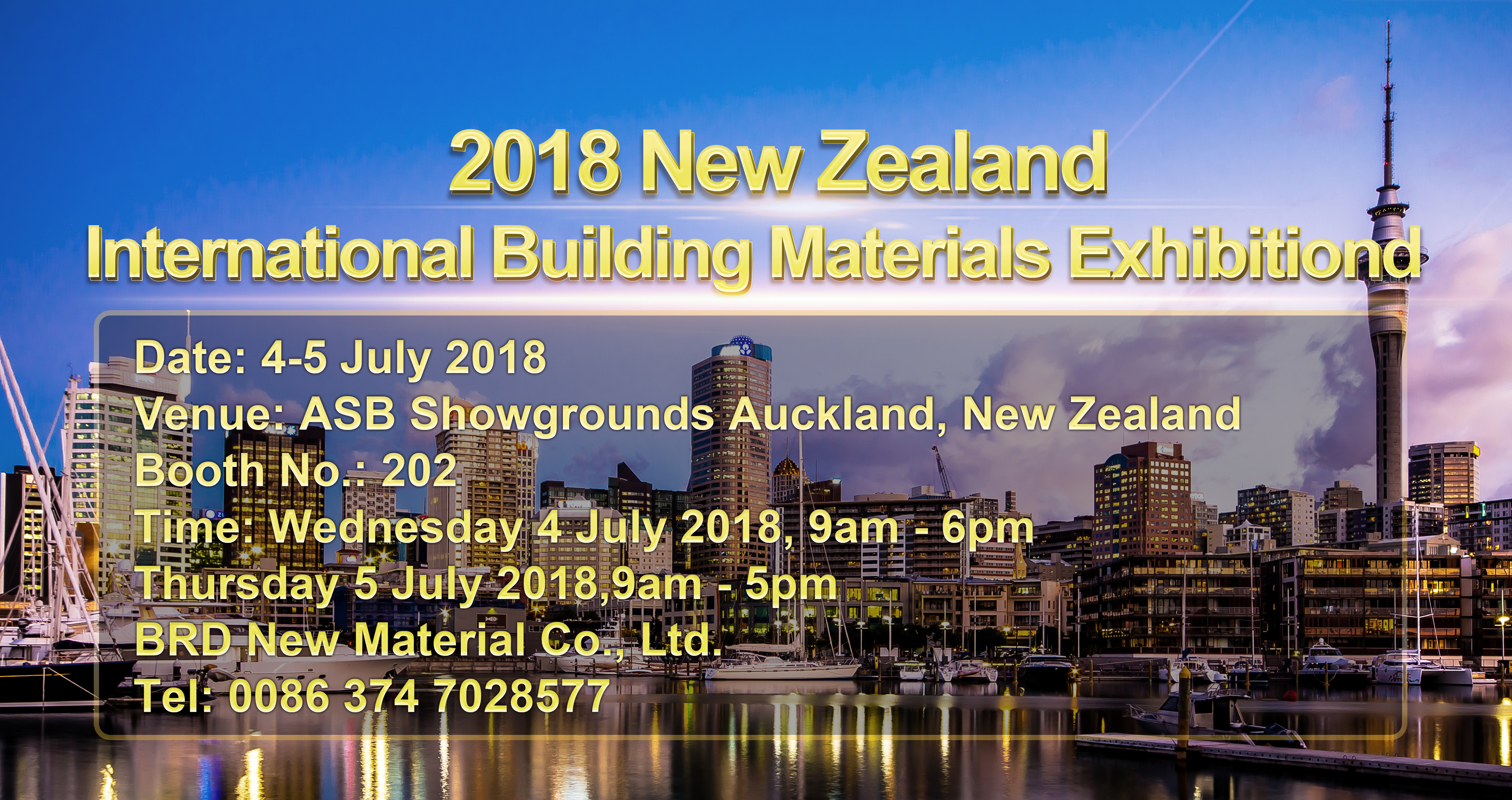 New Zealand Exhibition, Welcome to Visit BRD Booth